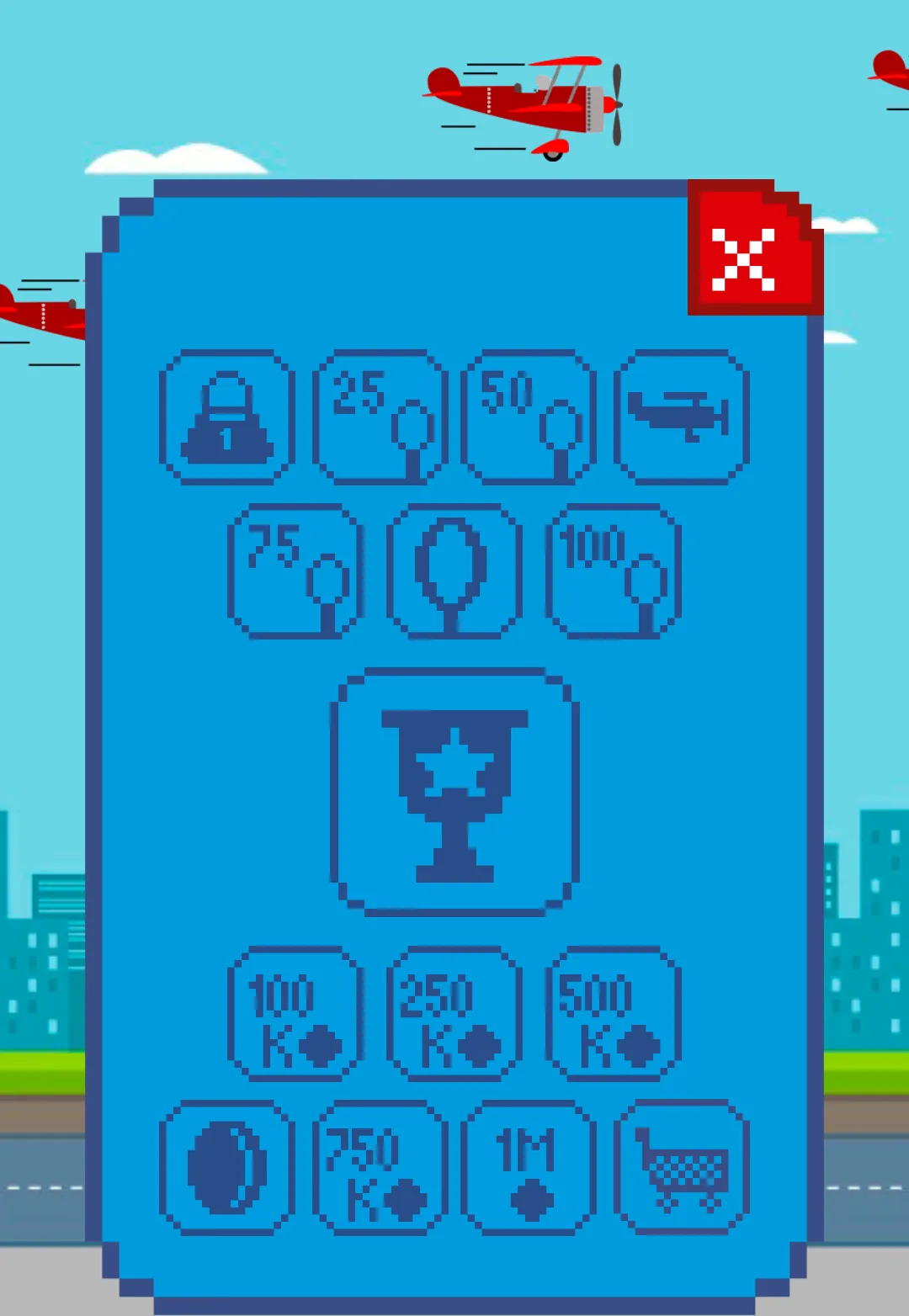 Badge system screen with milestone badges and the Trophy Badge